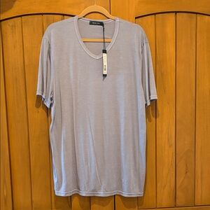 Michael Stars V-Neck Tee Men's XXL Gorgeous Light Blue Bamboo Poly Comfy & Soft